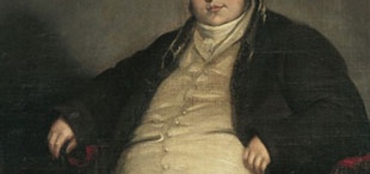 Painting of overweight man