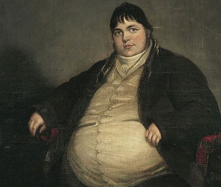 Painting of overweight man