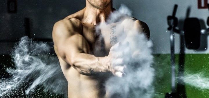 Man with muscle chalk