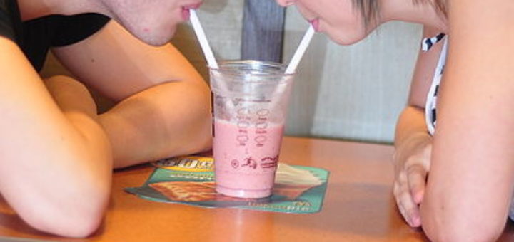 drinking a smoothie
