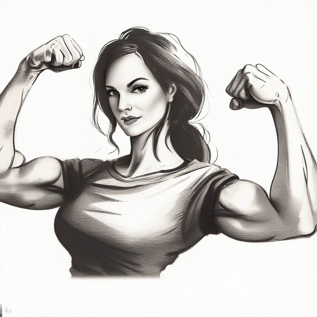 drawing of a motivating fit female