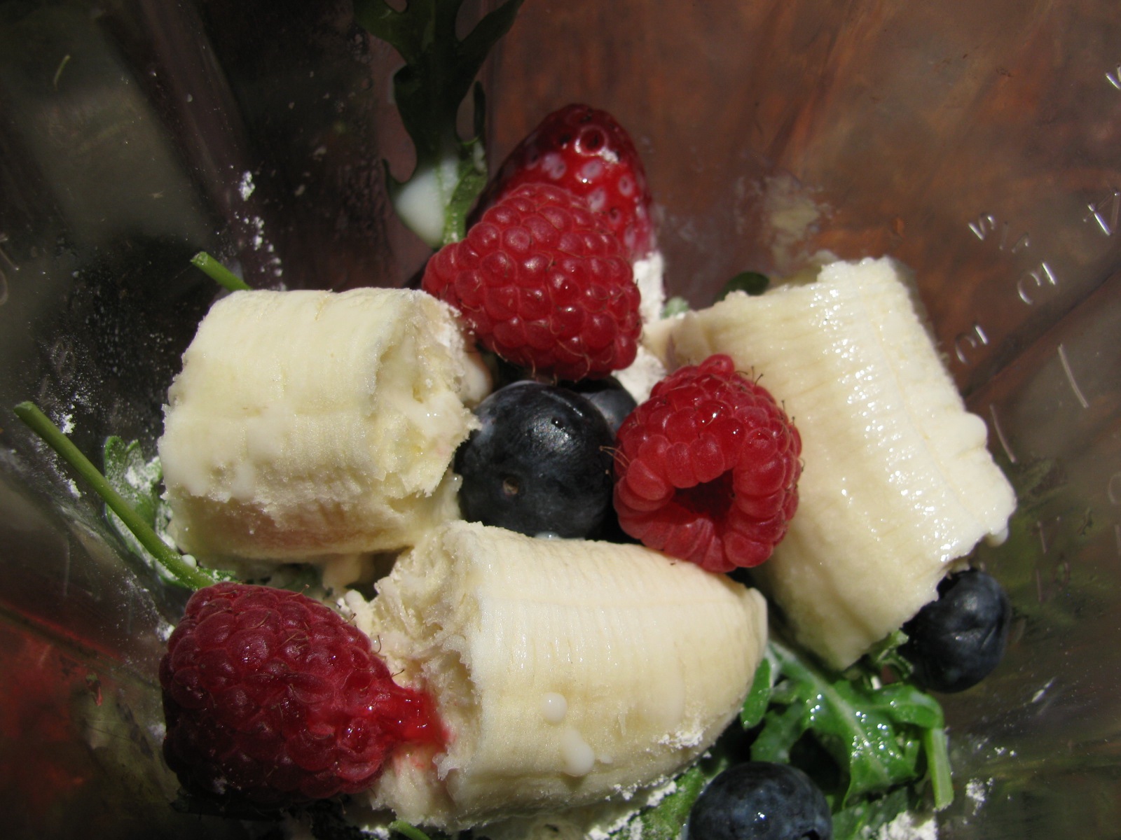 fruit in a blender