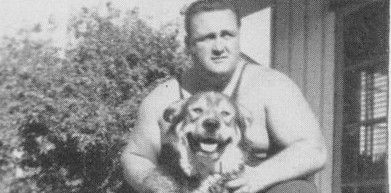 A strongman and his dog