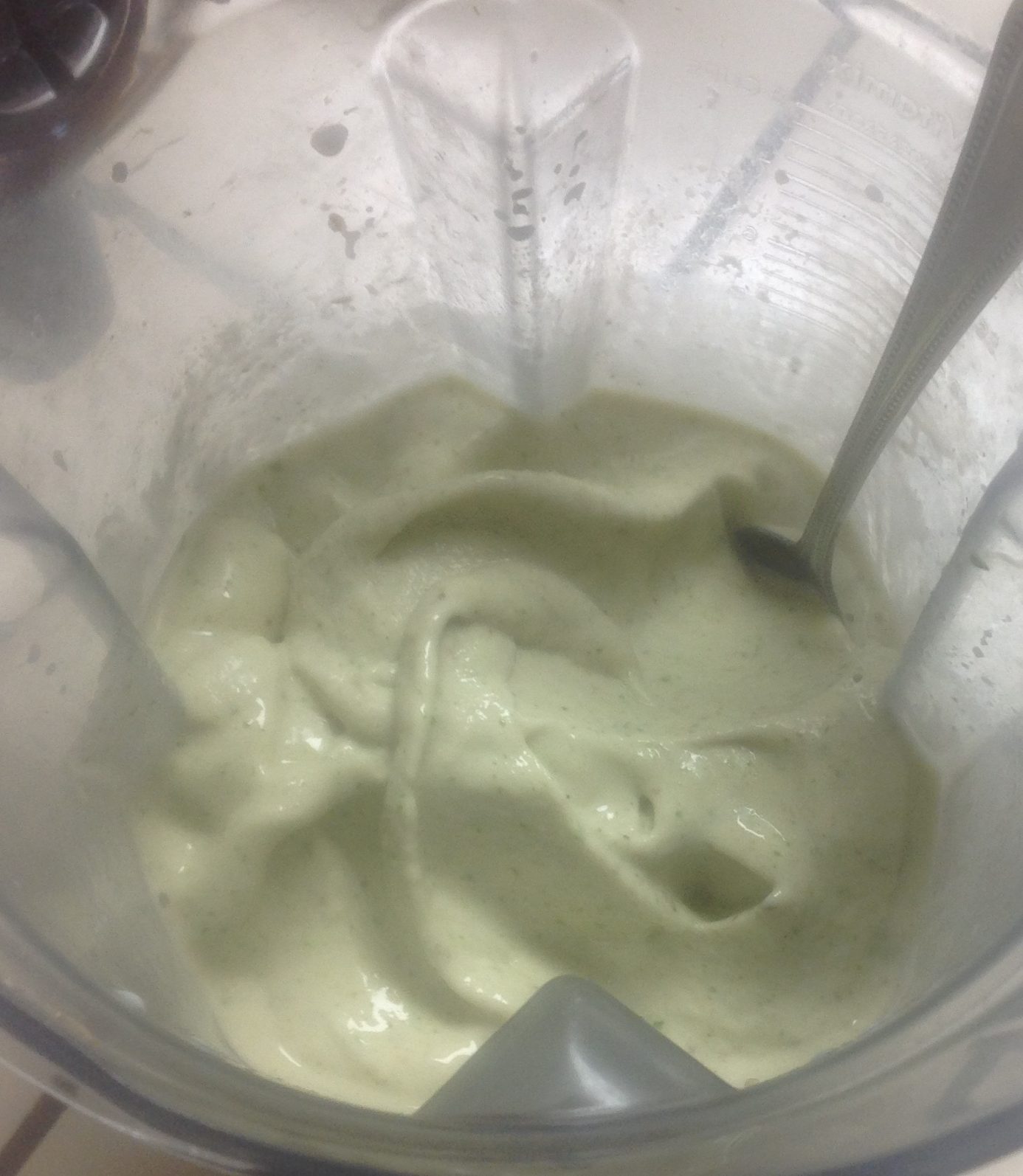 Arugula Ice Cream in a Blender