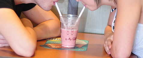 drinking a smoothie